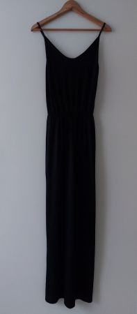 Elegantes schwarzes Sommerkleid Gr. XS/S - mit Seitenschlitz