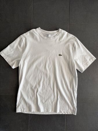 Lacoste T-Shirt basic - weiss, Grösse M, kleine Flecken