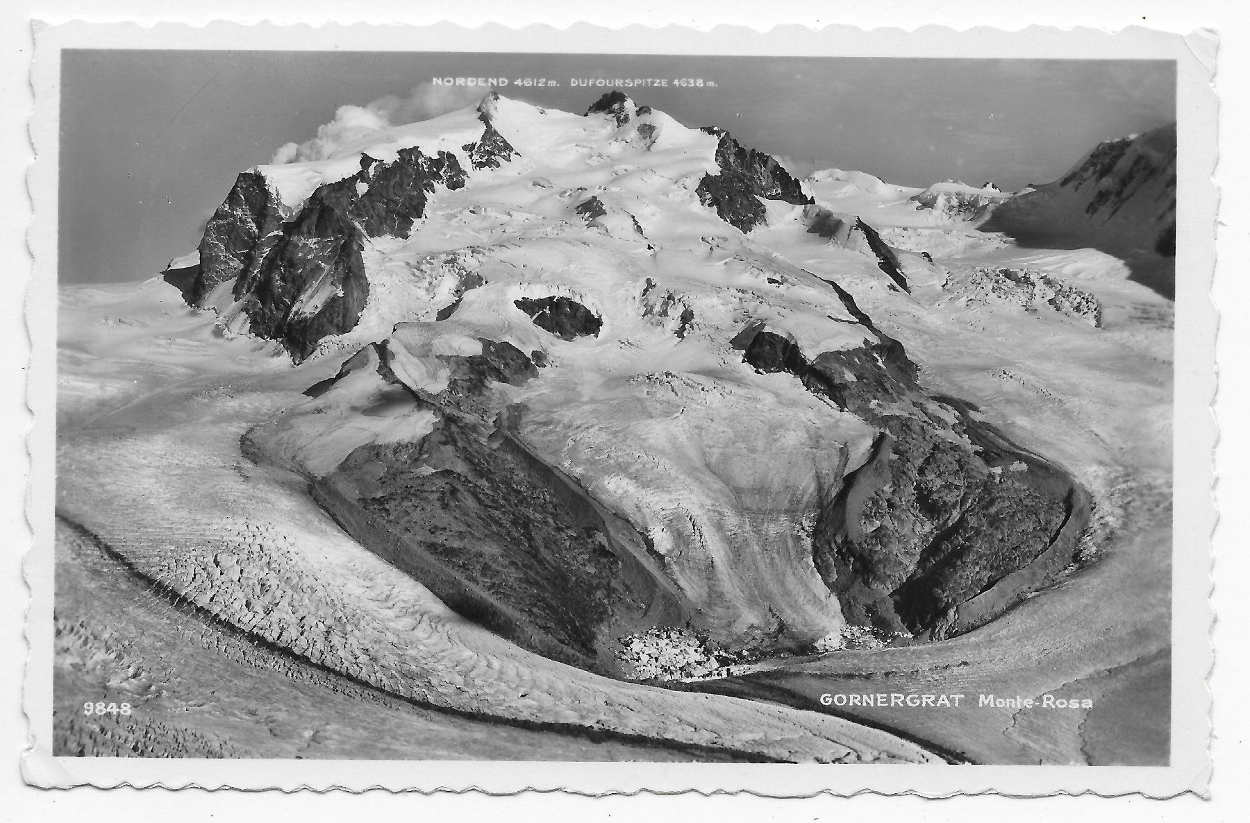 Cartes postales: Gornergrat, Monte Rosa um 1949 – D'occasion à Hefenhofen par Richsalz