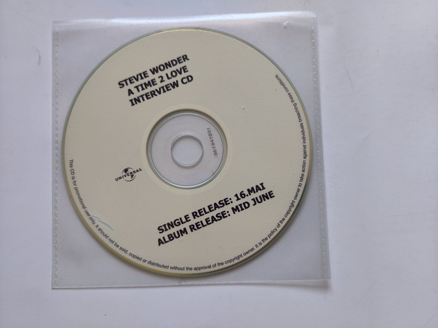 CDs: Seltene Interview CD Stevie Wonder A Time 2 Love – D'occasion à Schaffhausen par RolfMeister