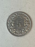 5 Rp. 1938 – Top Erhaltung: unz- – Reinnickel Glanzstück