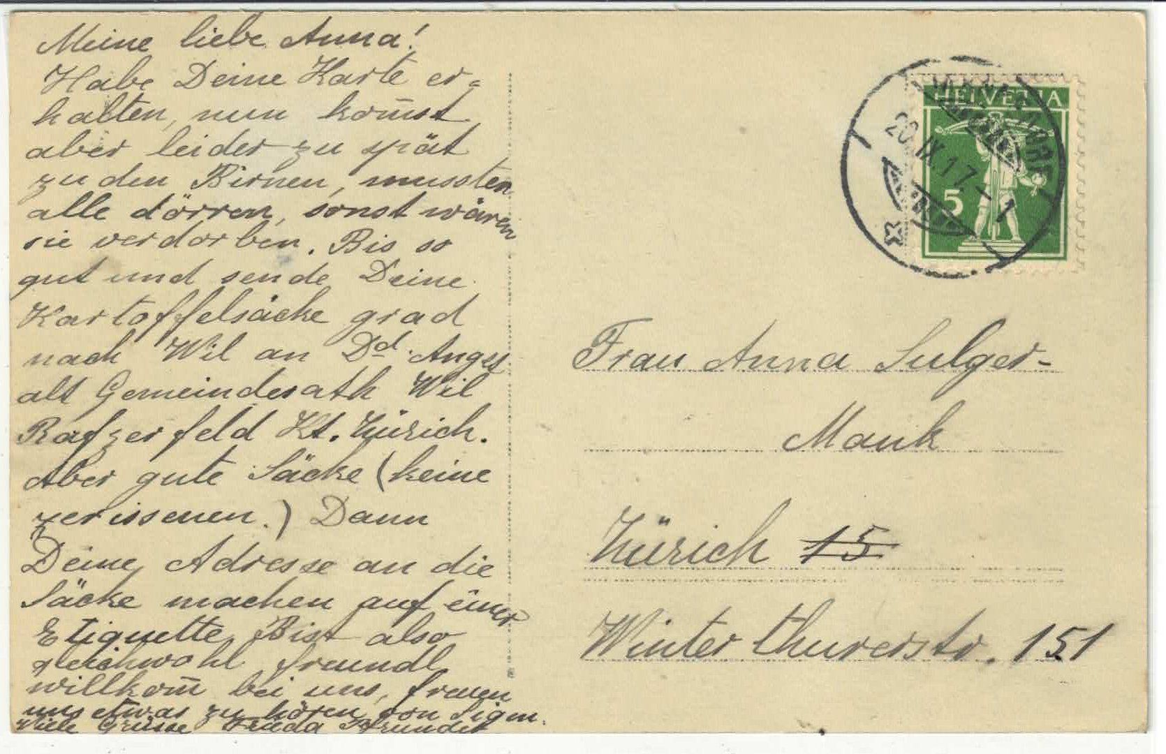 Cartoline postali: Villa mit kl. Fabrik - Besitzer mit Auto 1917 – Usato da Ettingen venduto da Kartenplanet 1