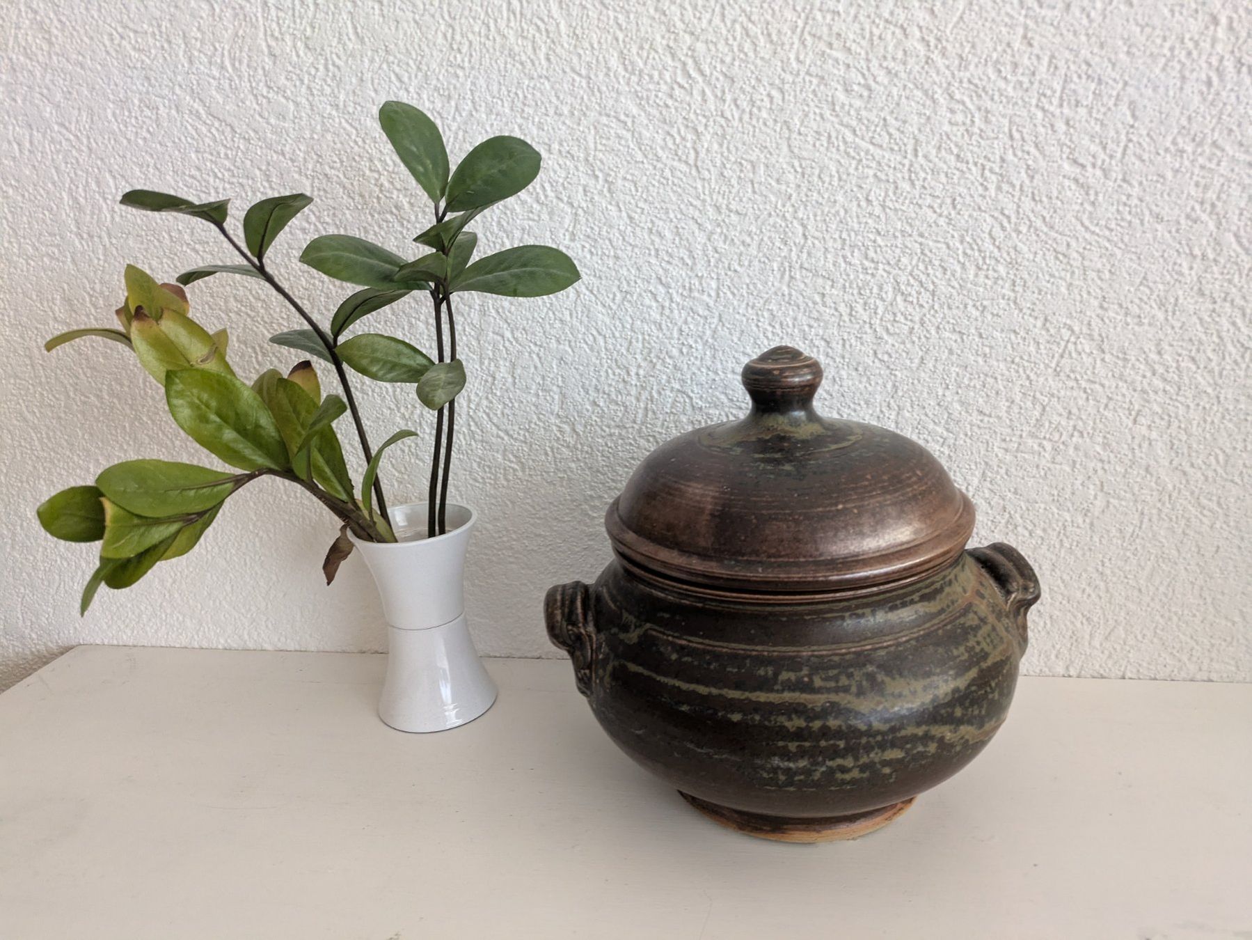 Pentole: Rustikale Steingut-Terrine mit Deckel, Vintage Look! – Usato da Zürich venduto da but_9lq6