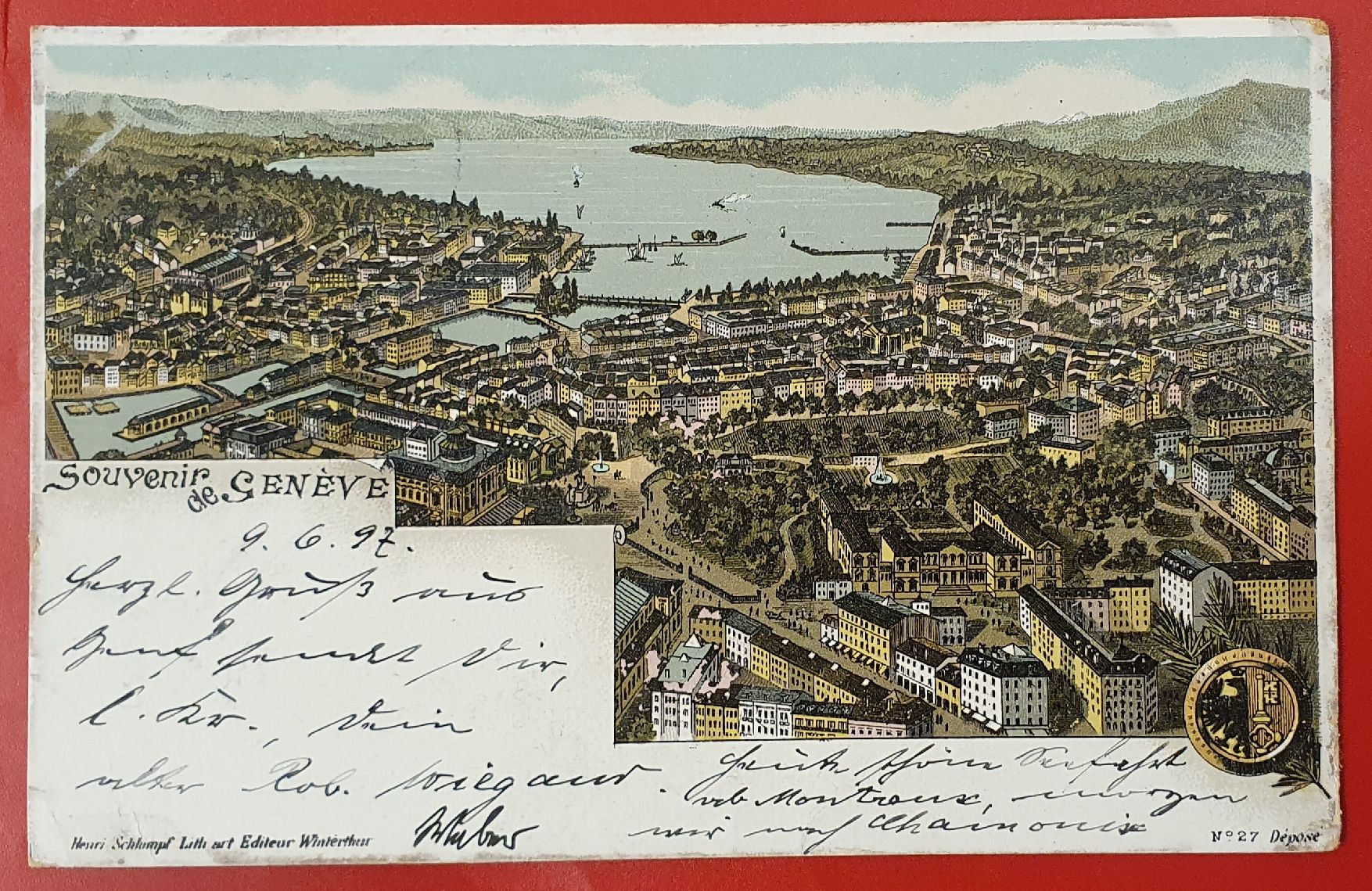 Cartoline postali: 3 Ansichtskarten von Genf 1907 – Usato da Kreuzlingen venduto da Rschweiz1 1