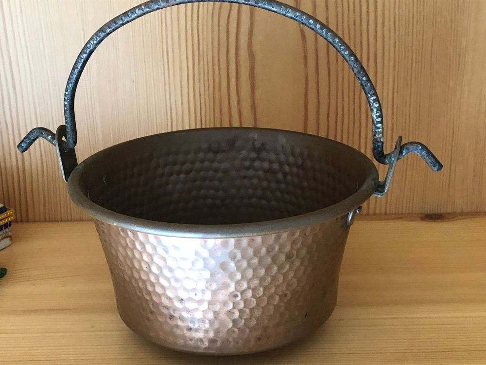 Krippenzubehör Kupferkübel - Miniatur Metallkübel 3,5 Cm Für Weihnachtskrippen