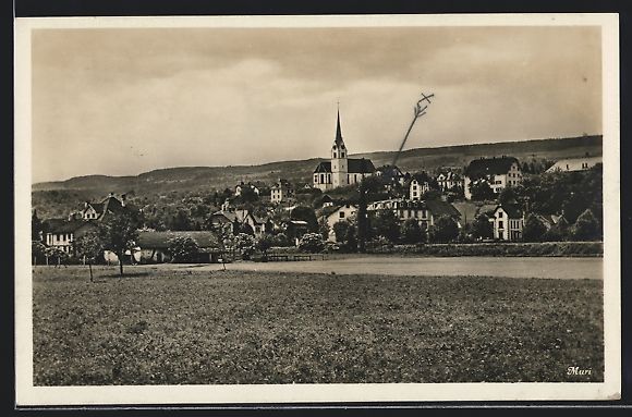 Cartoline postali: AK Muri, Ortspartie mit Kirche, 1931 – Usato da Berlin venduto da bartko-reher
