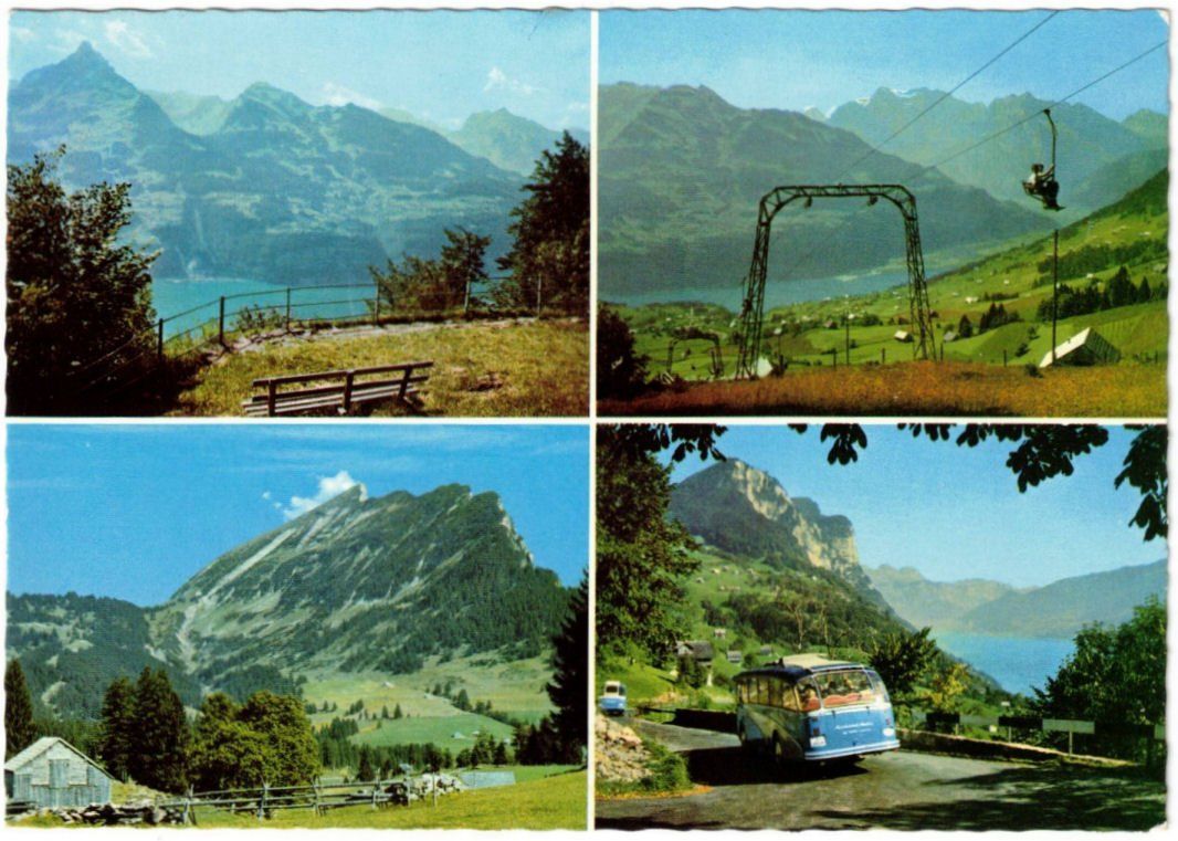 Cartoline postali: Amden - 4 Bild AK – Usato da Binningen venduto da Mountainrider