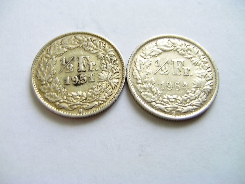 2 x 50 Rappen 1951/64 (Gebraucht) in Birsfelden für CHF 3 – mit ...