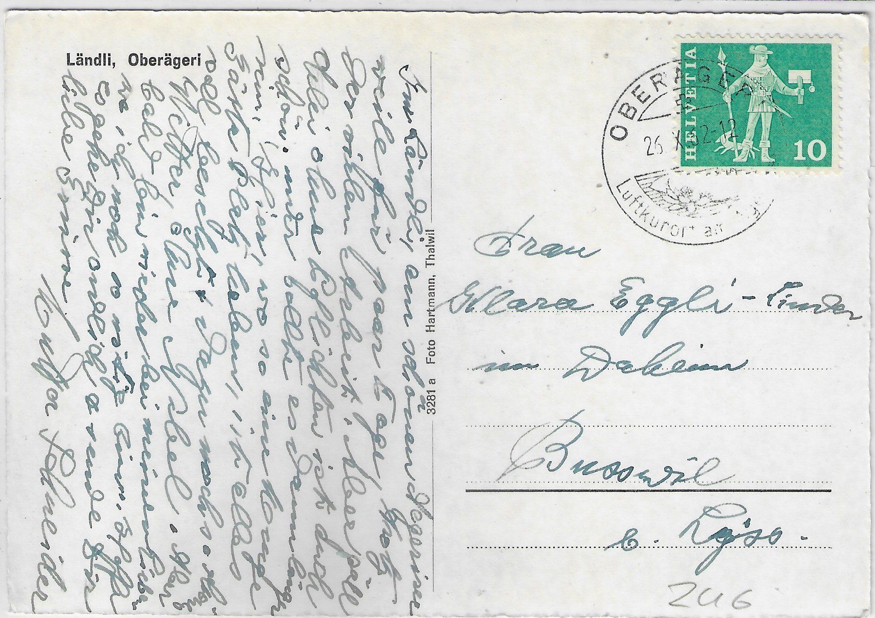 Cartoline postali: Kuranstalt Ländli - Oberägeri – Usato da Ettingen venduto da Kartenplanet 1