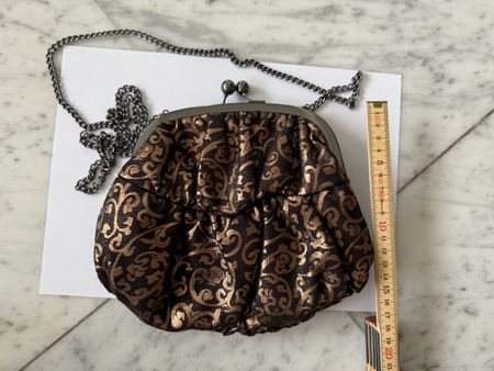 Handtasche/ Umhängetasche gold mit Klippverschluss