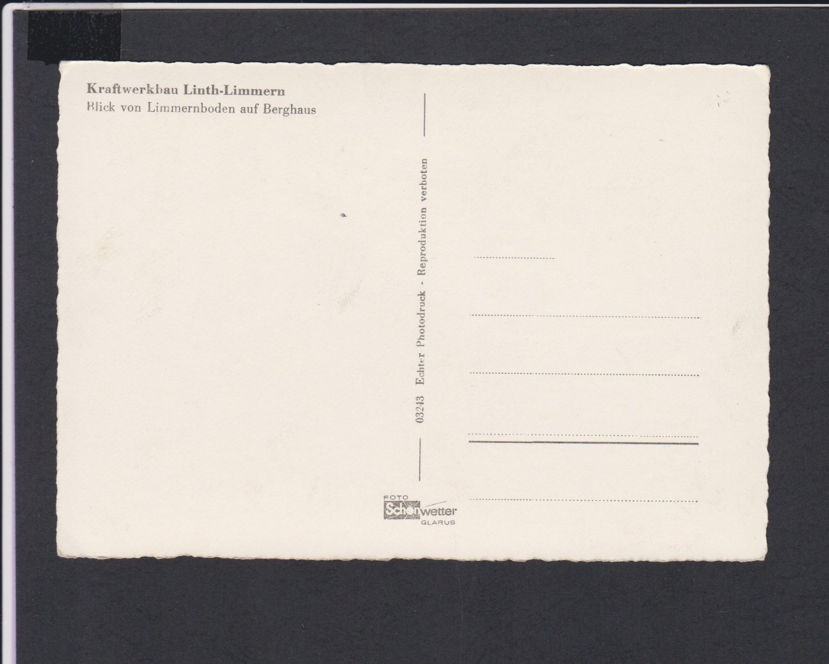 Cartoline postali: Linth - Limmern  Kraftwerkbau   -   alte Ansichtskarte – Usato da Vitznau venduto da Ropaku 1