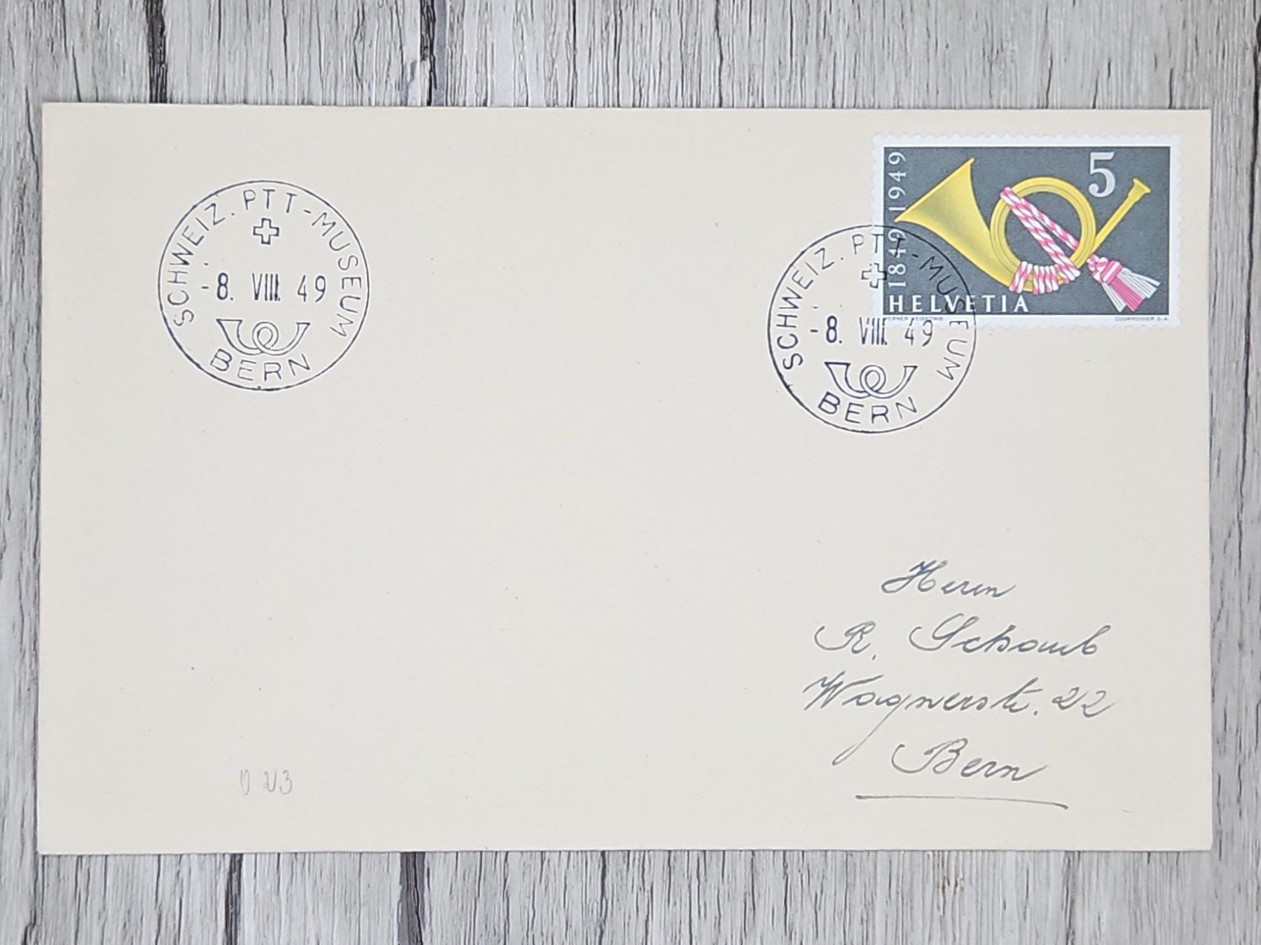 Alle Briefmarken: CL13 Enveloppe + Timbre Suisse 1949 – Gebraucht aus Cousset von Patrick_Collections