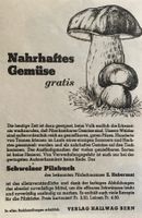 Vintage Reklame, Schweizer Pilzbuch, Hallwag, Bern, 1942