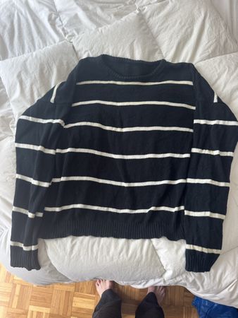 Brandy Melville T.U. Pull rayé noir blanc 100% coton