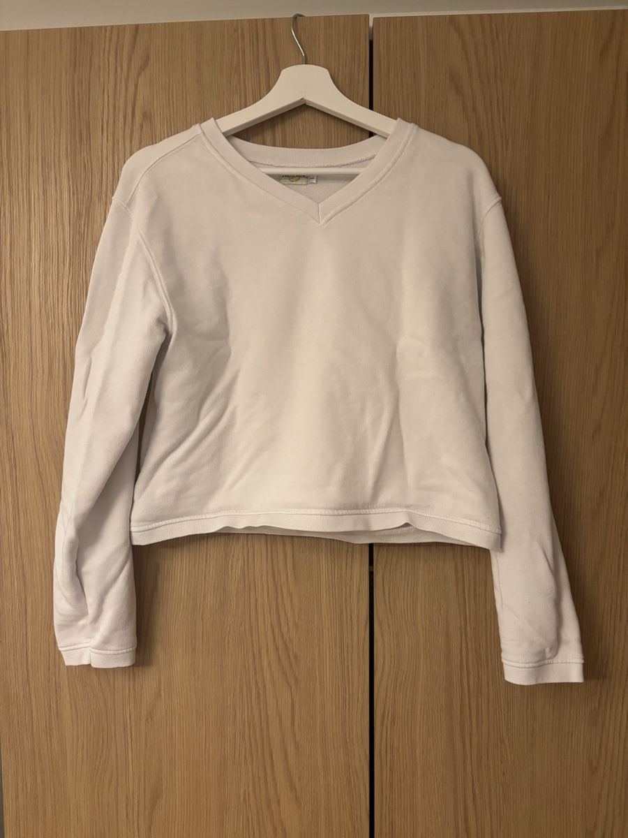 Maglioni & Felpe: Weisser Cropped V-Ausschnitt Pullover,  – Usato da Zollikofen venduto da MILAN2033