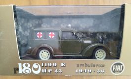 Fiat 1100 E 1:43 Militär Ambulanz Krankenwagen BRUMM R180