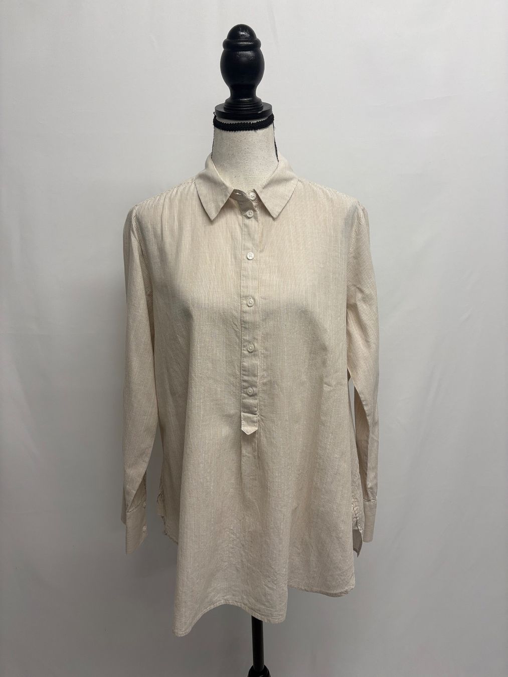 Opus Blusen: Opus Sommerbluse beige gestreift 36-42 Baumwolle Leinen – Neu (gemäss Beschreibung) aus Regensdorf von secondchancefashion