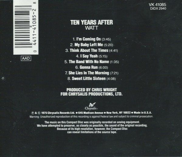 CDs: Ten Years After WATT Blues Rock CD – Gebraucht aus Kandergrund von Sososo 1