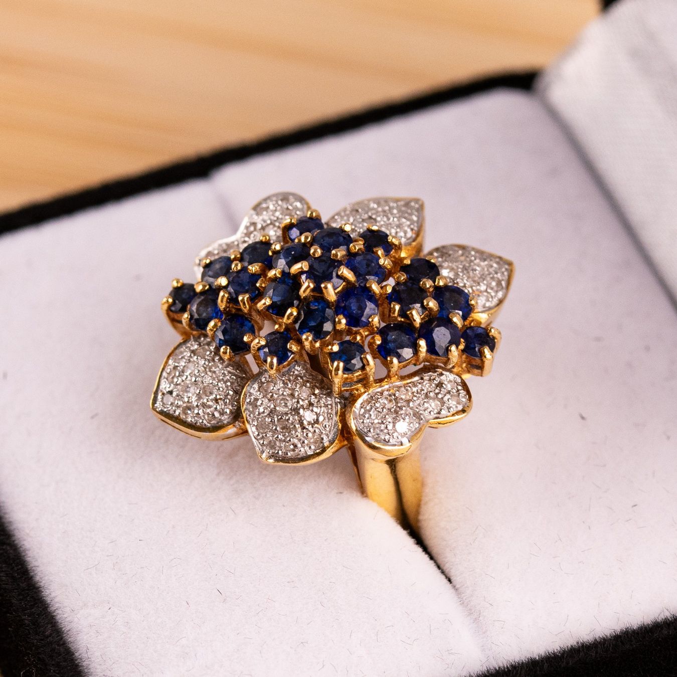 Anelli: Sapphire Diamond Ring 18k Yellow Gold – Usato da Luzern venduto da PrimeSwissTime 3