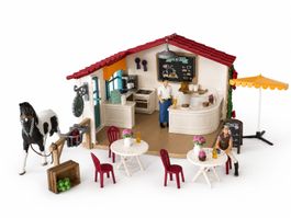 Schleich Reiterhof Cafe Set mit Pferd und Figuren