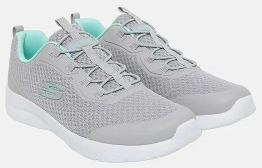 Skechers Damenschuhe: SKECHERS Dynamight 2.0 Social Orbit Sneaker 38.5 Grau Aqua – Neu und originalverpackt aus Suhr von Juvelia
