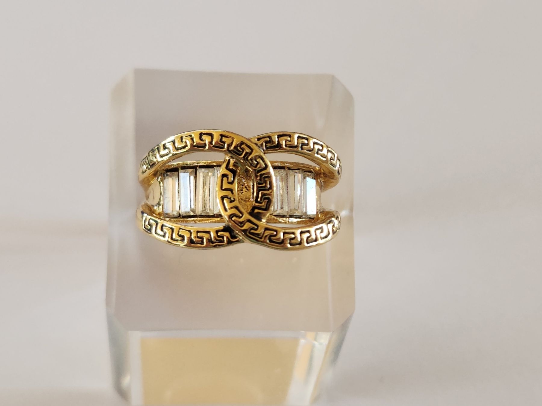Anelli: Goldring Gr. 54-55 mit Zirkonia, Statement Ring, Vintage Loo – Usato da St. Gallen venduto da GIULESGG 4