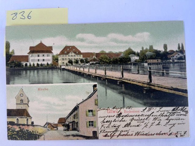 Cartoline postali: alte Ansichtskarte Uttwil am Bodensee, 1905 mit Stempel – Usato da Niederwil AG venduto da dahu75
