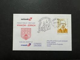 Erstflug Luftpost Swissair Krakow-Zürich 1995  (5386)