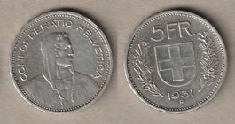 5 Franken 1931 10 Sterne
