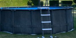 Intex Piscine Prism Frame Greywood 457 x 122 cm Ronde