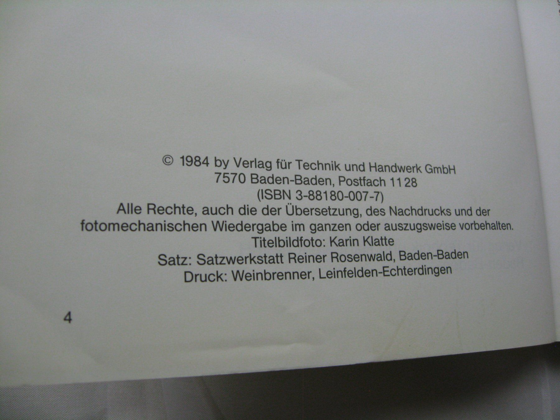 Libri: Handbuch der Automodelltechnik / Tilman Wallroth – Usato da Flüelen venduto da Rosegarden 2