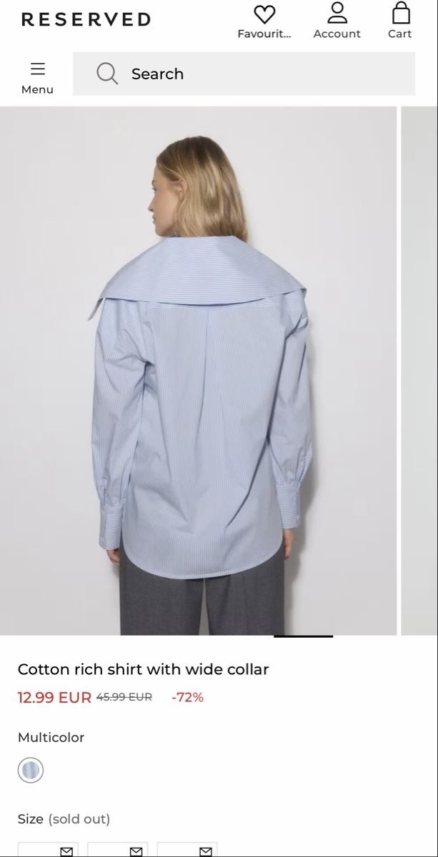 Blusen: Reserved cotton shirt with wide collar – Gebraucht aus Brugg AG von Winter789 1
