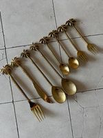 Besteck-Set Palme aus Bali Gold 8-teilig