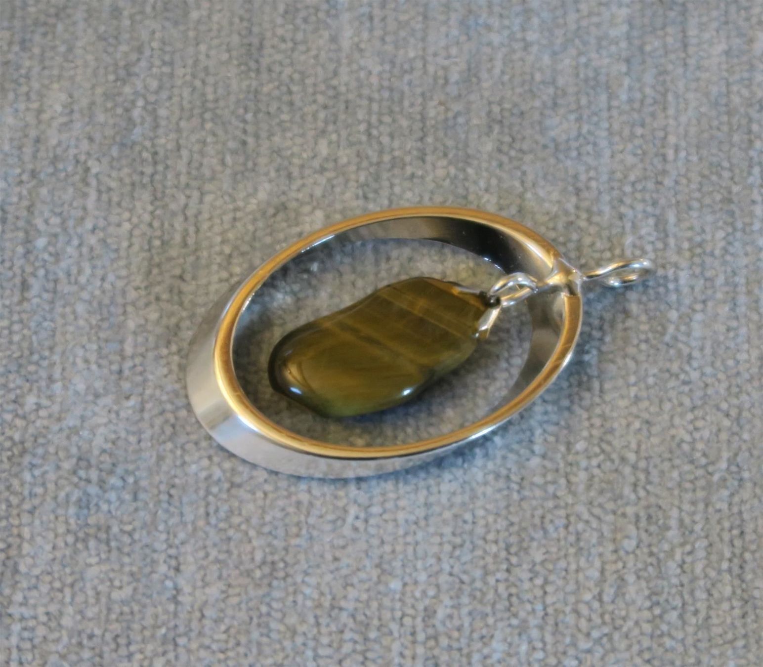 Anhänger: Anhänger oval mit Tigerauge – Gebraucht aus Brittnau von marlenestone 2
