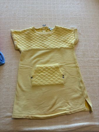 Vertbaudet Mädchen Sweatkleid Gr. 114 Gelb