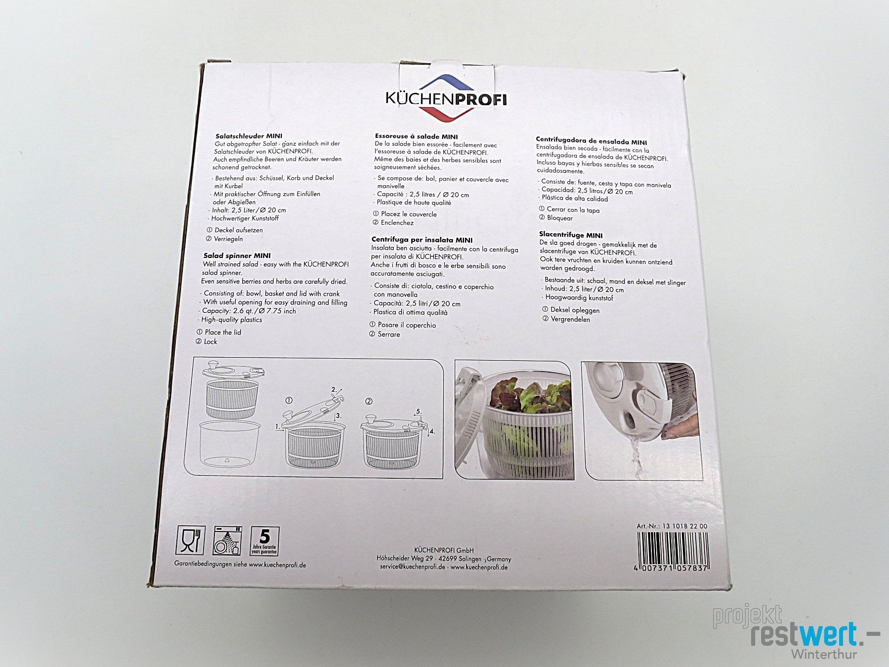Elettrodomestici da cucina: KÜCHENPROFI Salatschleuder mini – Nuovo (secondo la descrizione) da Winterthur venduto da Restwert_Winterthur 3