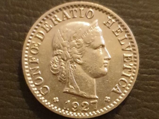 Tutti le monete: 20 Rappen 1927 Super Qualität!! – Usato da Biel/Bienne venduto da underdogs