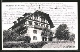 Corseaux-sur-Vevey, Pension Beau-Site, circulée 1919