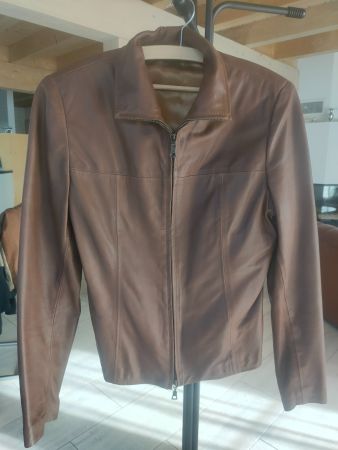 Braune Leder Jacke, Top Zustand - Grösse 38/M
