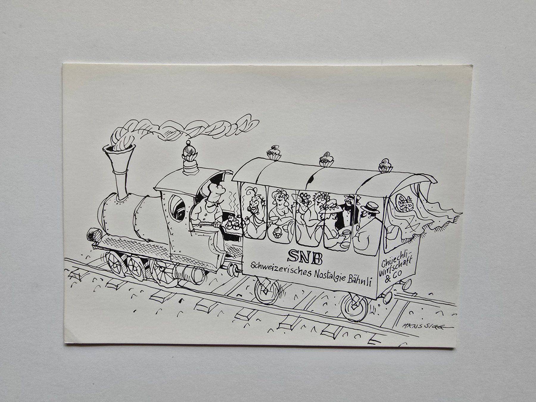 Cartoline postali: AK SBB Schweizerisches Nostalgie Bähnli – Usato da Dättlikon venduto da Wundertuete_