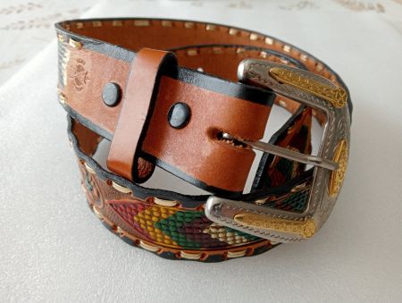 Wunderschöner Ledergürtel im Westernstil, Top Zustand! (neu)