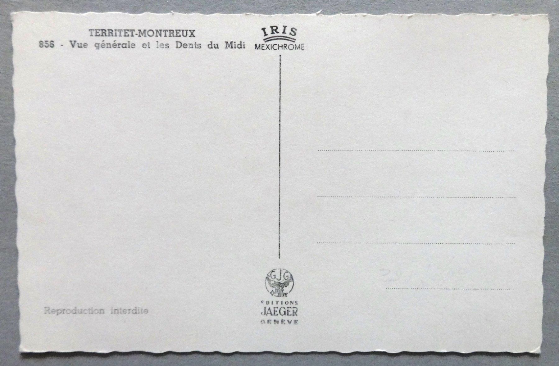 Ansichtskarten: Territet-Montreux - Vue générale – Gebraucht aus Fétigny von Billy2miny 1