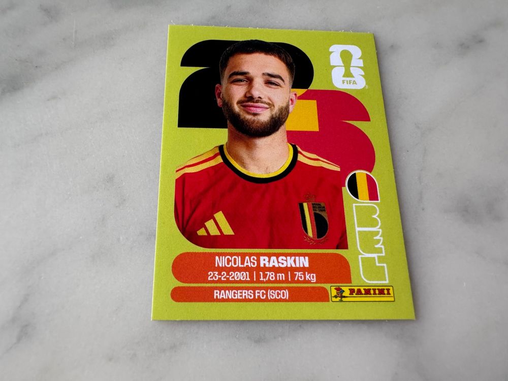 Panini Fussball FIFA WM 2026 Sticker Nicolas Raskin BEL 11 (Neu (gemäss ...