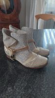 Stiefeletten Damen Grösse 37 Leder gemustert beige