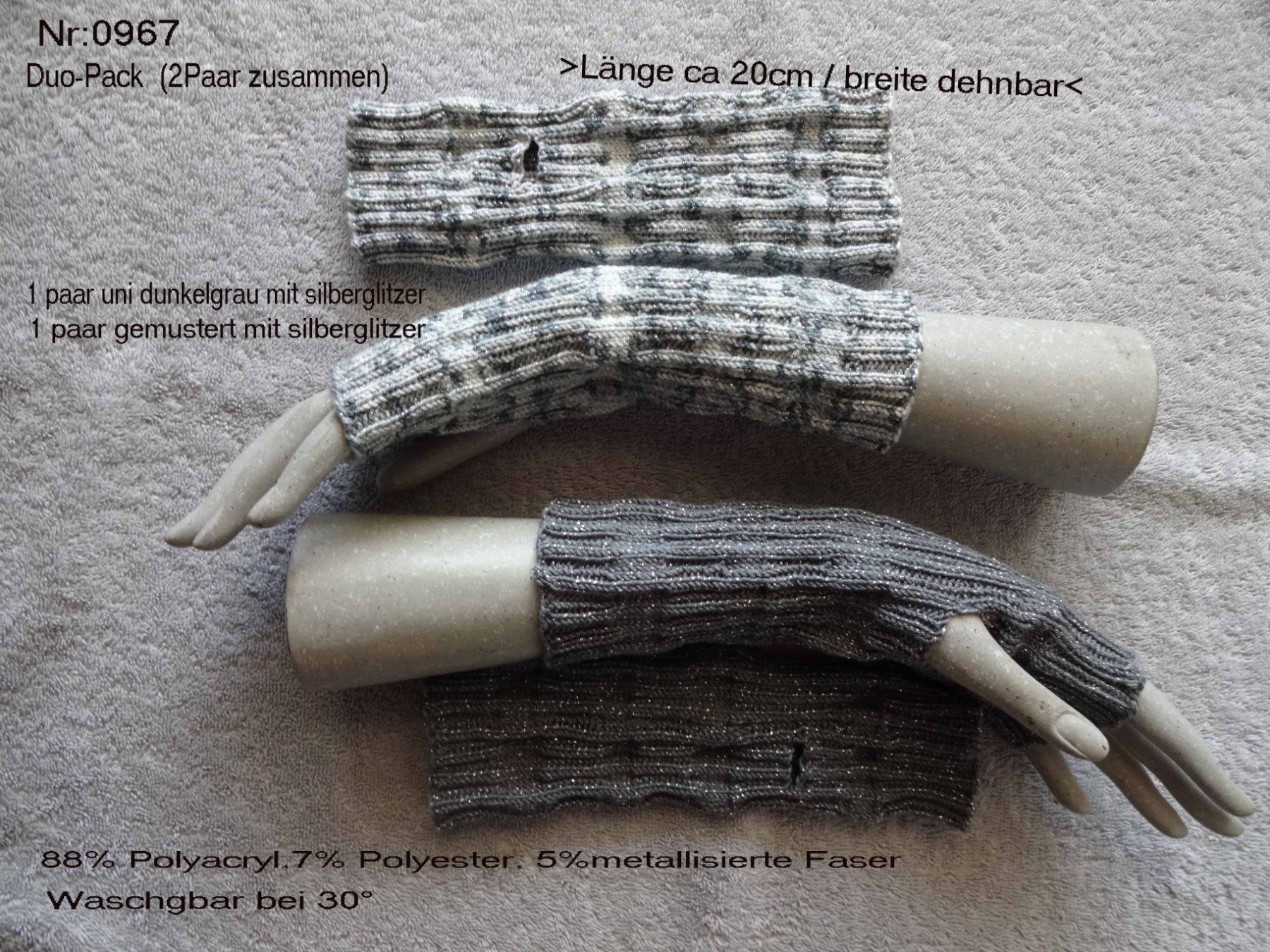 Guanti & manicotti: Pulswärmer mit Daumenloch / Duo-Pack – Nuovo (secondo la descrizione) da Bollodingen venduto da happyday11