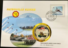 Patrouille Suisse  Numisbrief versilberte Medaille 2016