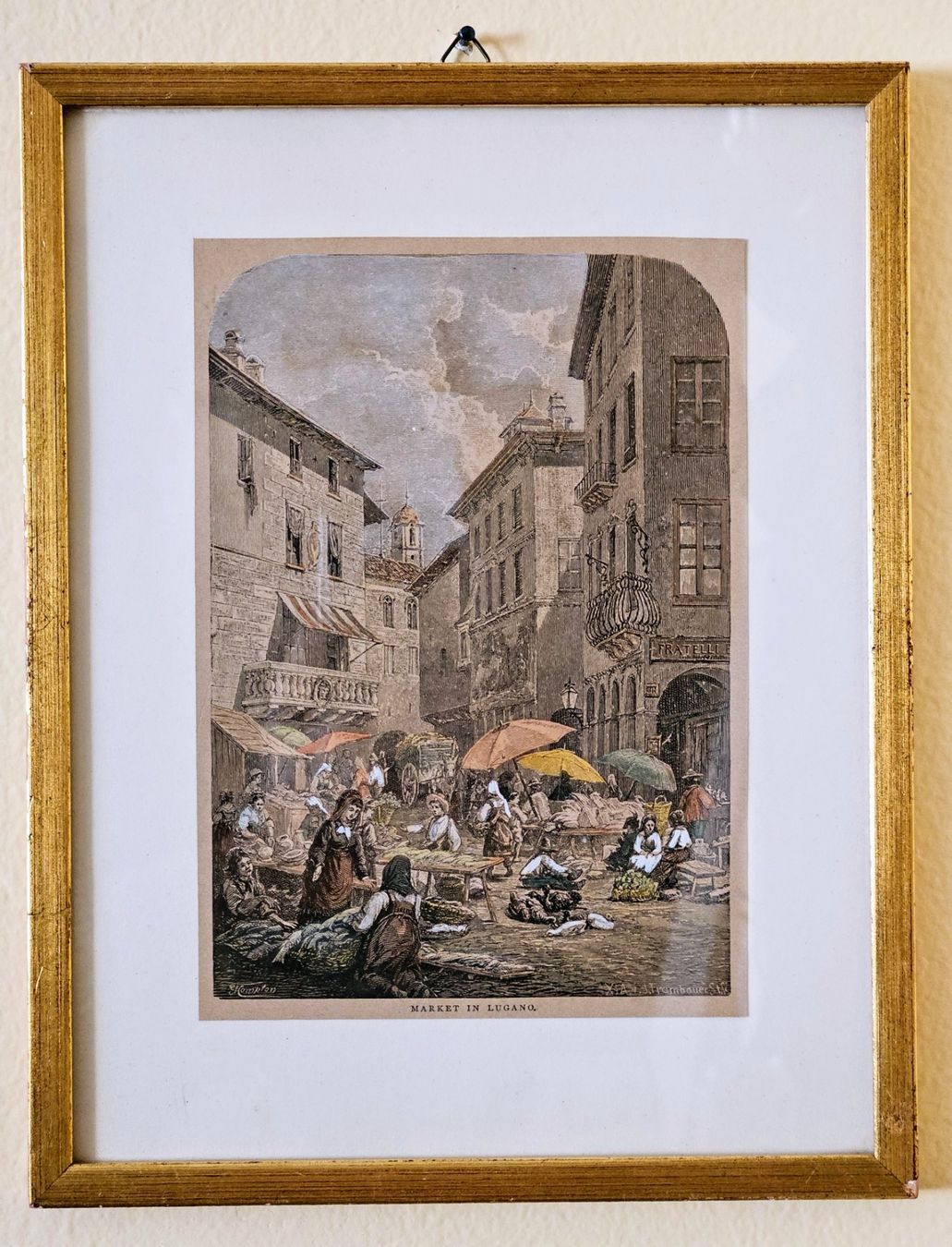 Incisioni: Market in Lugano, Trambauer - Compton – Usato da Lugano venduto da Numisartes 1