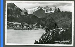 AK sw Lungern OW mit Lungernsee, Wetterhorngruppe ≈ 1945