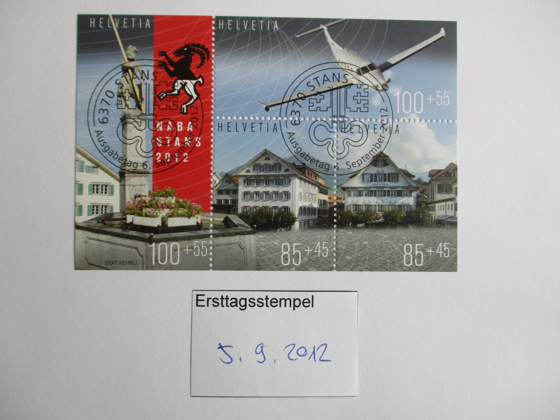 Tutti i francobolli: Block Stans 2012 Ersttagsstempel – Usato da Langnau b. Reiden venduto da Aktuell88