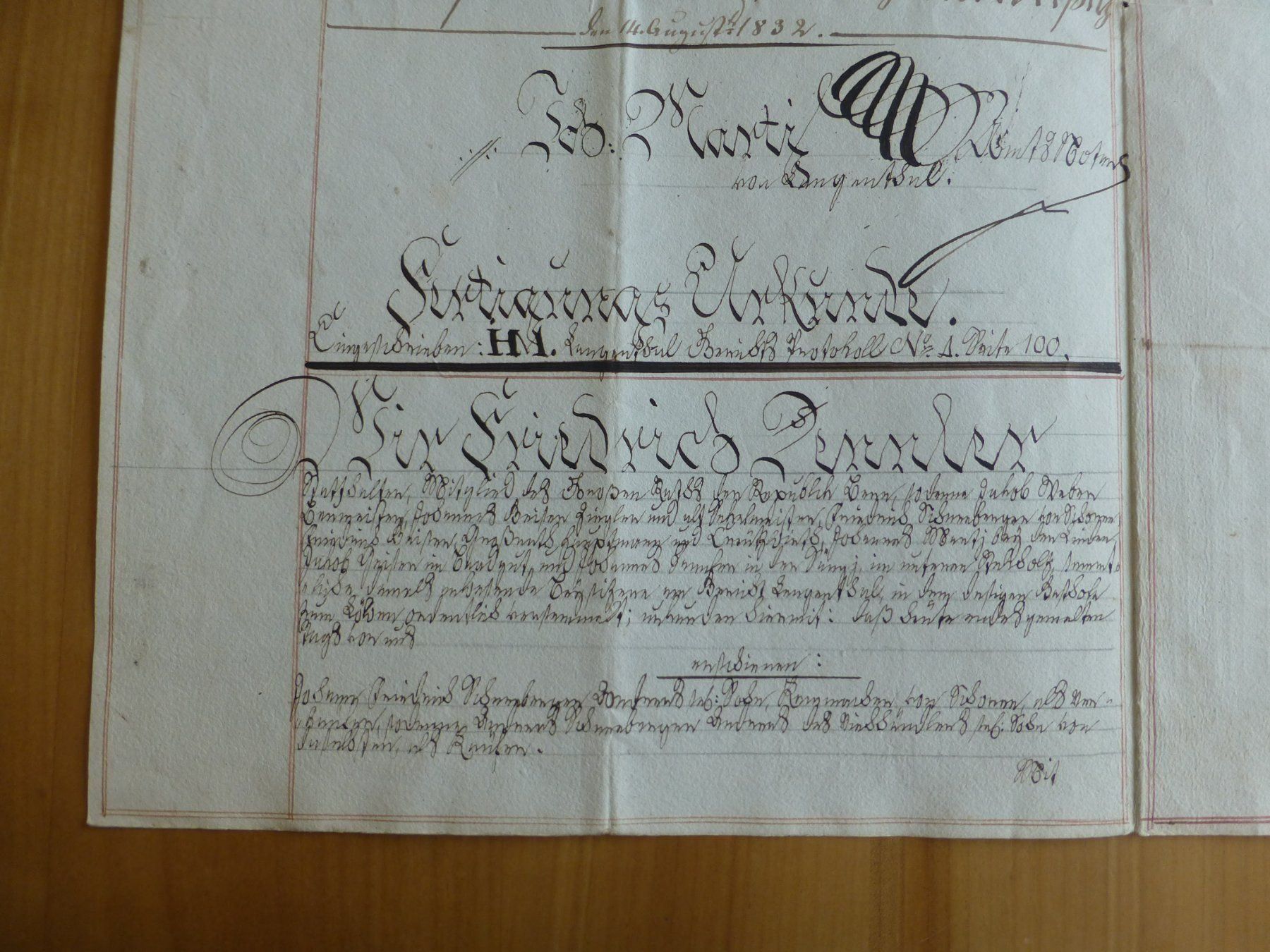 Documenti: Langenthal/ Schoren. 16. August 1832 – Usato da Bettlach venduto da 1saurer 3